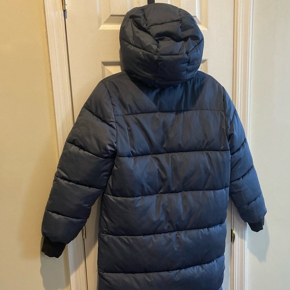 Dualist Stella Coat Womens T1 Navy Hooded Long Puffer Parka Synthetic Insulated - Picture 4 of 16